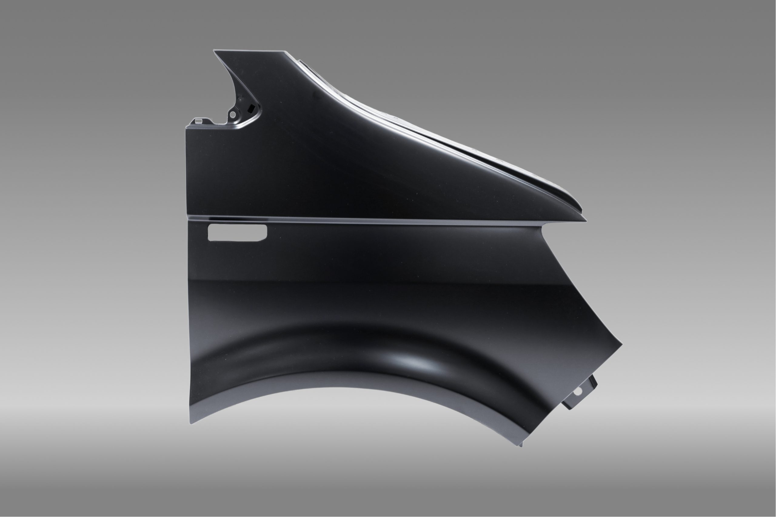 gray studio background with white podium product display platform
